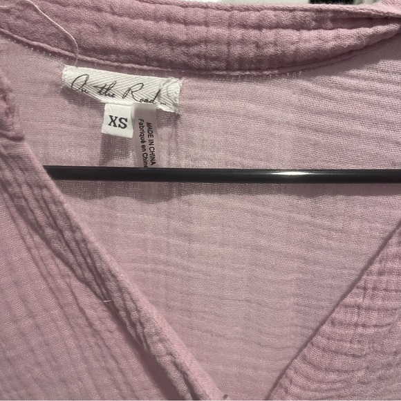 On The Road Pink Gauze Button Down Top - Picture 2 of 4